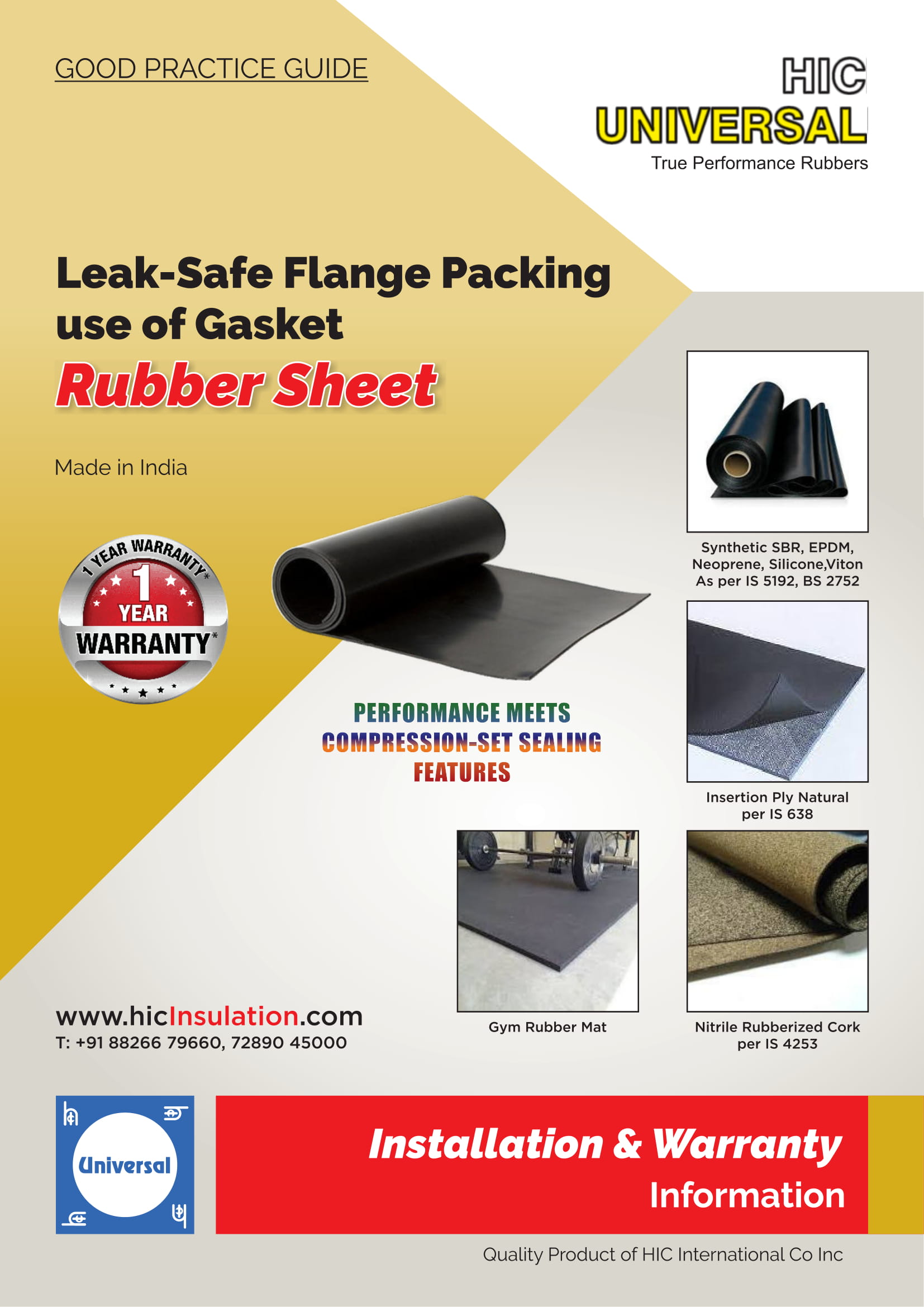 Installation of RUBBER SHEET Packing, Gasket, Flange, Sealing-HIC Insulation
